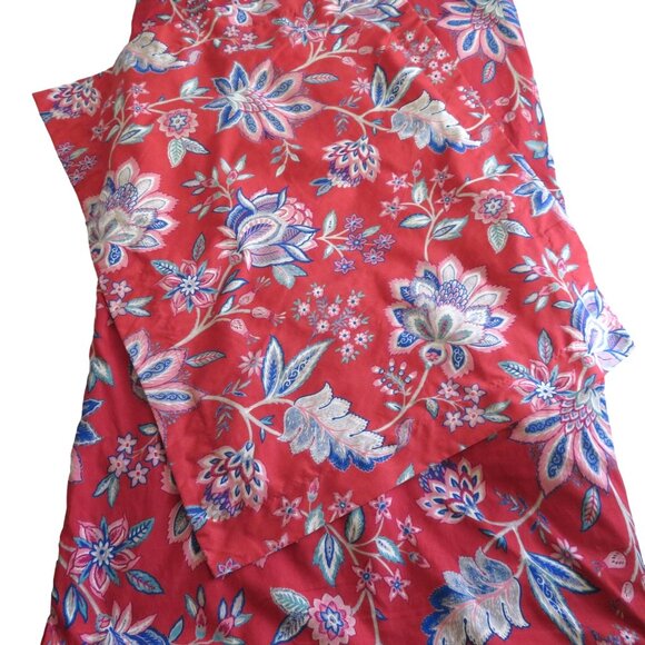 Southshore Fine Linens Red Floral Queen Duvet 1 Sham Zipper Closure - Picture 1 of 7